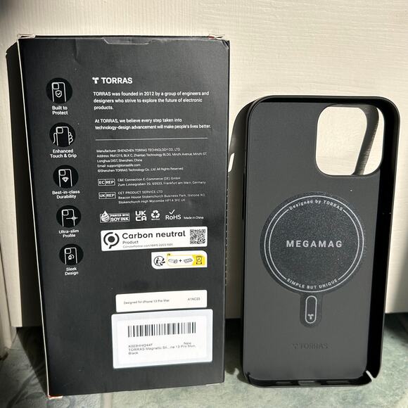 New Torras Black Magnetic iPhone 13 Pro Max Cell Phone Case - Picture 4 of 11